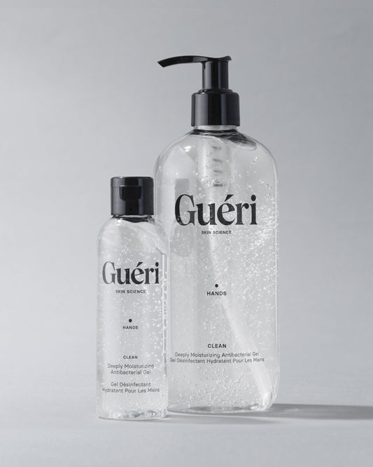 Guéri Hands Clean Deeply Moisturizing Antibacterial Gel, håndspritgel med 70 % alkohol, 100 ml 500 ml